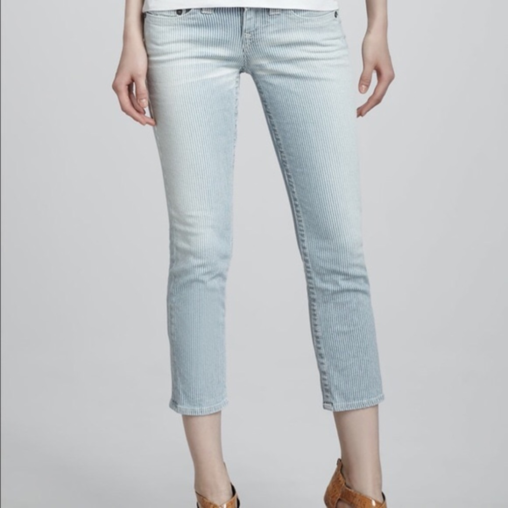 True Religion Lizzie Railroad Stripe Capris